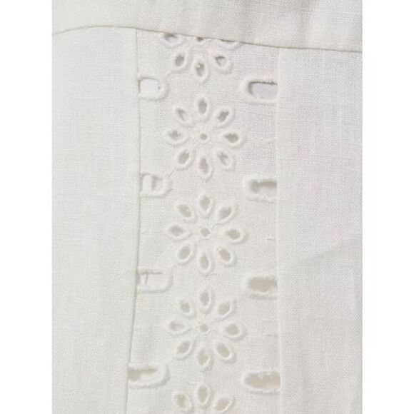 Reiss Women's Ivory Clarice Linen Broderie Midi Dress Size 10 NWOT - Picture 5 of 11